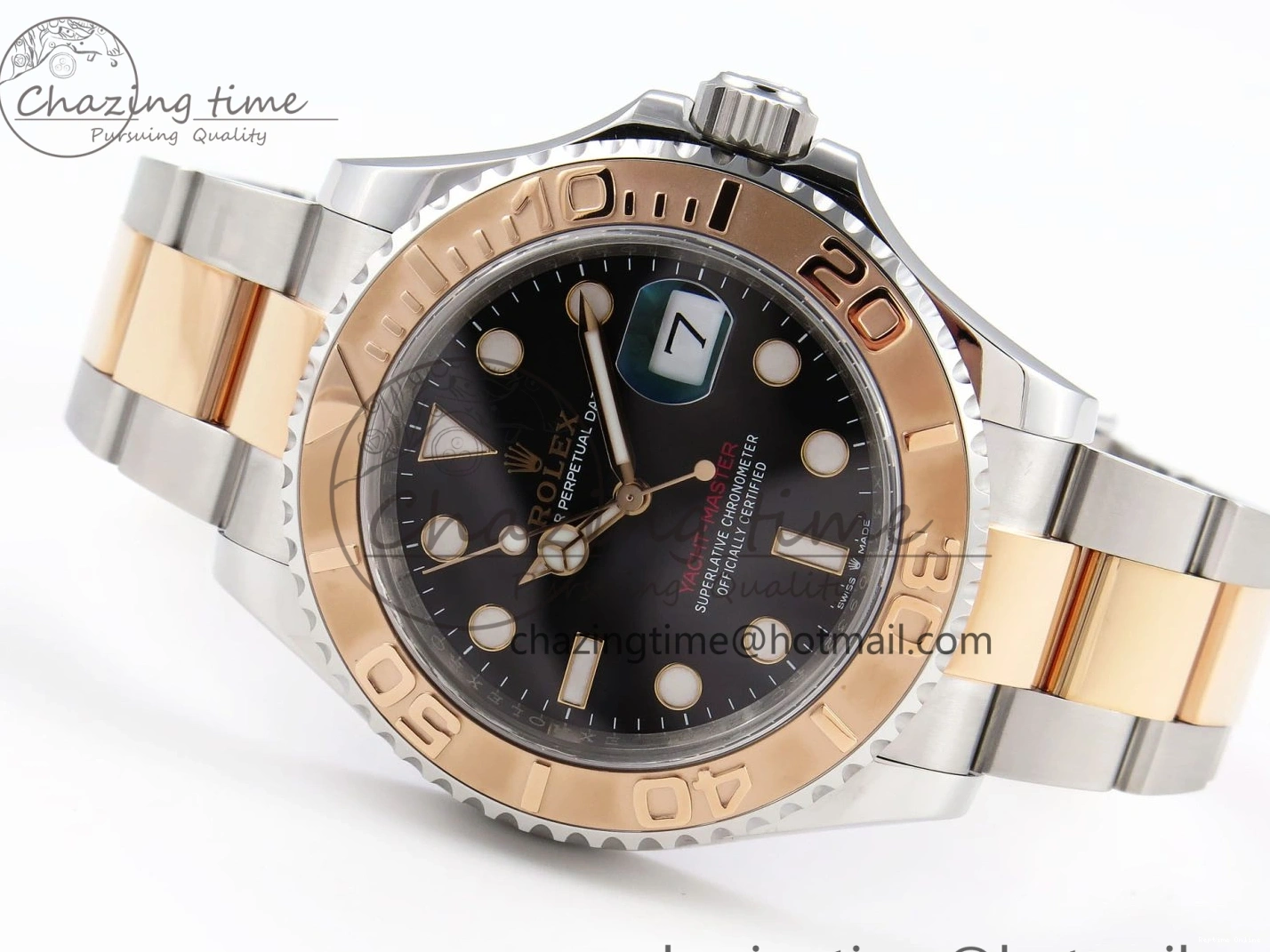 0413 UrbanChic Yacht-Master 126621 SS RG 904L Steel VSF 1:1 Best Edition Black Dial on SS RG Bracelet VS 1860